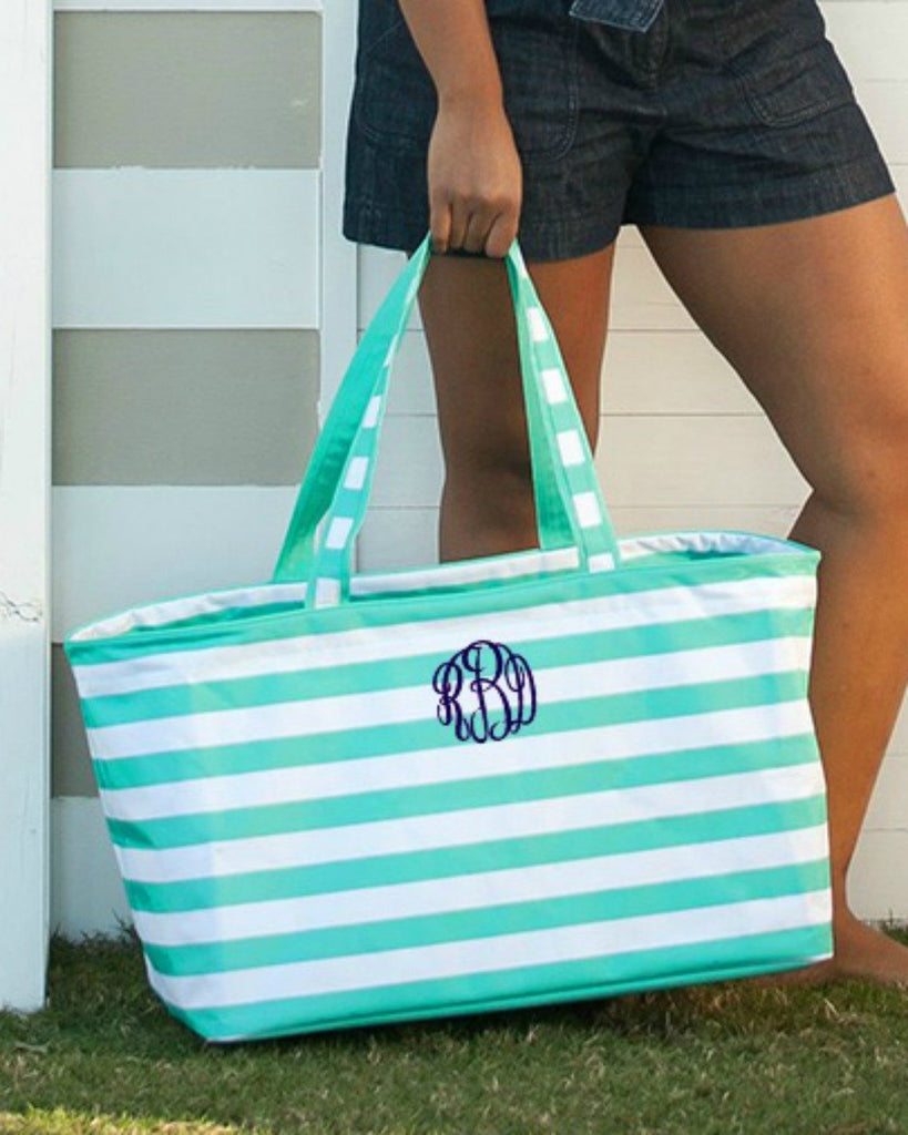 Personalized Large Utility Tote Beach Bag Picnic Basket