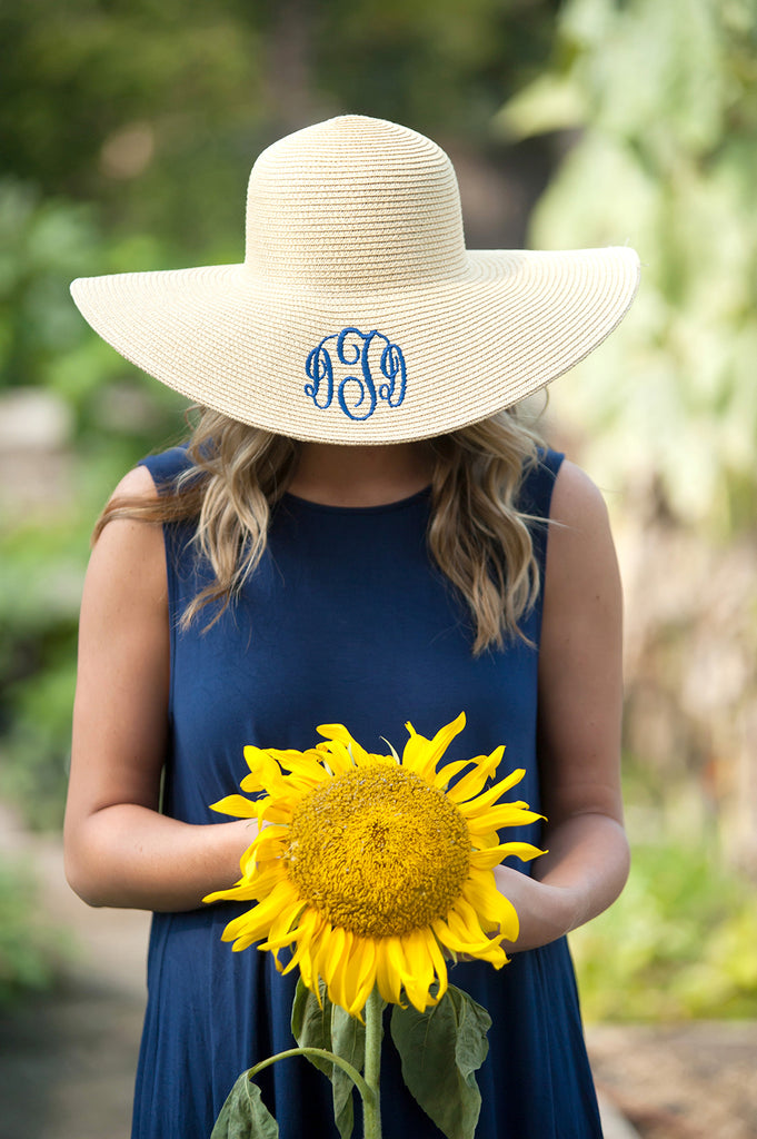Personalized Monogrammed Womens Floppy Hat – Gifts Happen Here