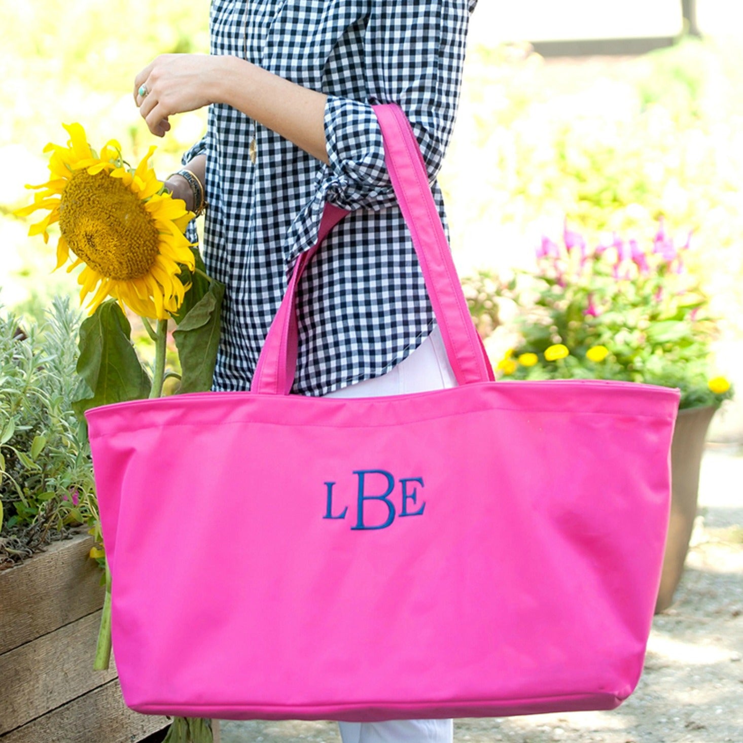 hot pink beach bag