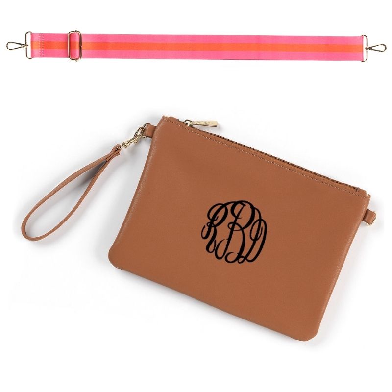 Personalized Wristlet Handbag with Optional Crossbody Straps