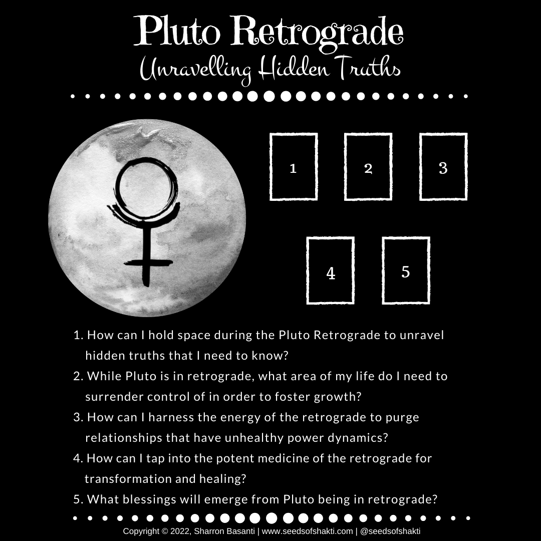 Pluto Retrograde Tarot Spread Seeds of Shakti