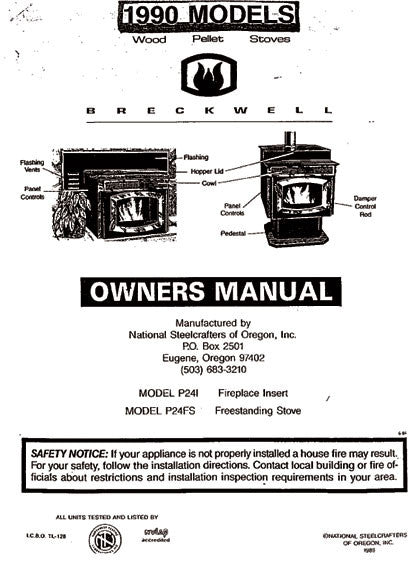 Breckwell P24 1990 User Manual - Pellet_bp24p1990 – WoodHeatStoves.com