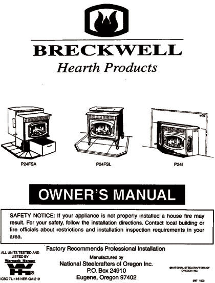 Breckwell P24 1997/1998 User Manual - Pellet_bp26p32 - WoodHeatStoves.com