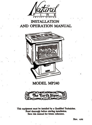 Earth Stove MP240 User Manual - Pellet_esMP240m – WoodHeatStoves.com