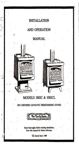Manual For Earth Stove 1003c User