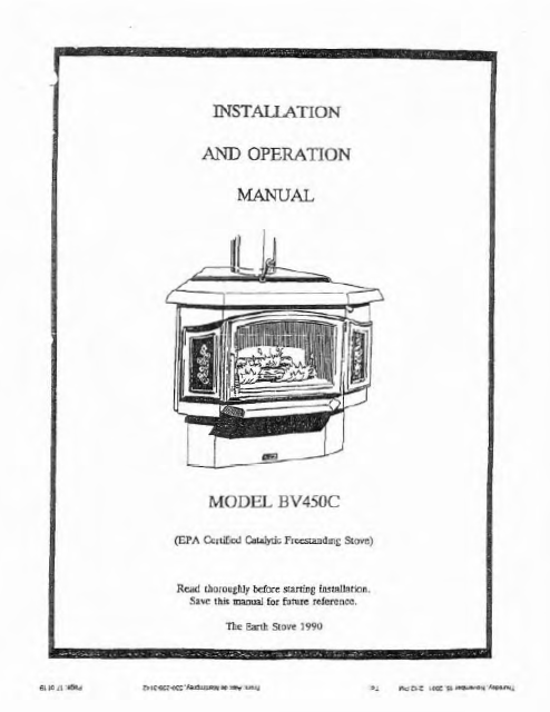 Earth Stove BV450C Users Manual - Wood_esBV450C – WoodHeatStoves.com