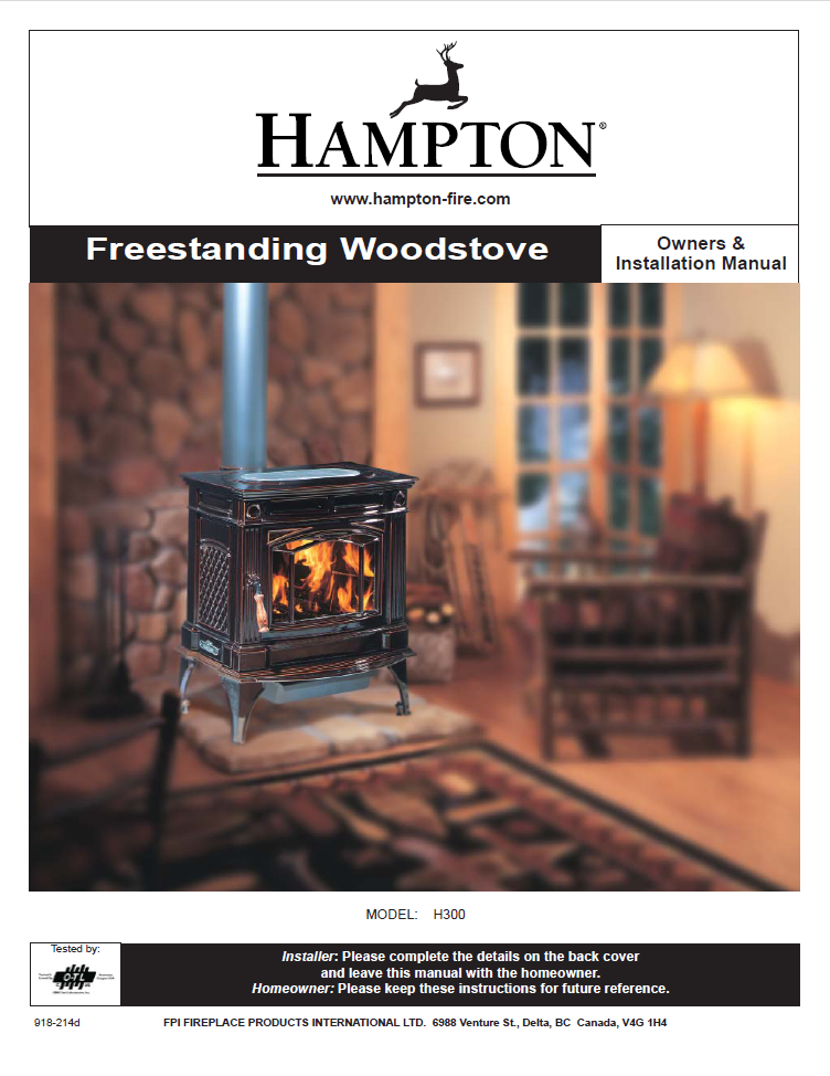 Hampton H300 User Manual - Wood_HH300WS – WoodHeatStoves.com