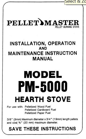 Pellet Master PM-5000 User Manual - Pellet_PM-5000 – WoodHeatStoves.com