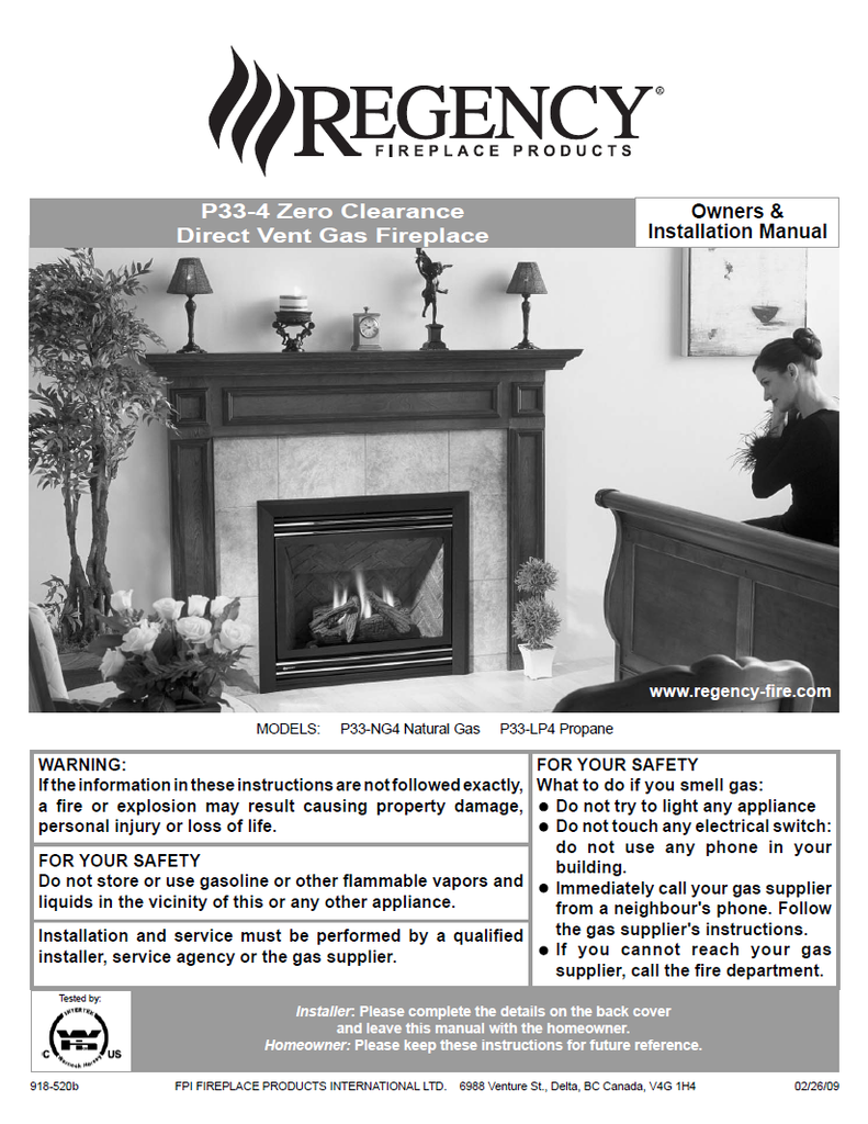 marco fireplace owners manual