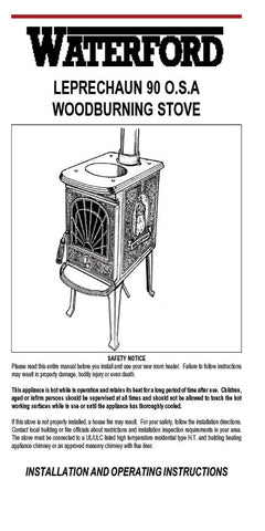 Waterford 100b wood stove user manual download pdf