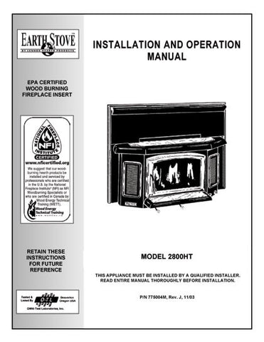 Earth Stove 2800HT User Manual - Wood_bv2800ht – WoodHeatStoves.com