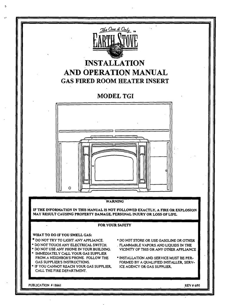 Earth Stove TGI User Manual - Gas_ESTGI – WoodHeatStoves.com