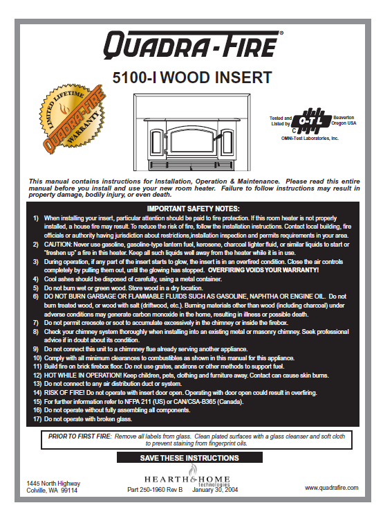 Quadra-Fire 5100i - Wood_QF5100i – WoodHeatStoves.com