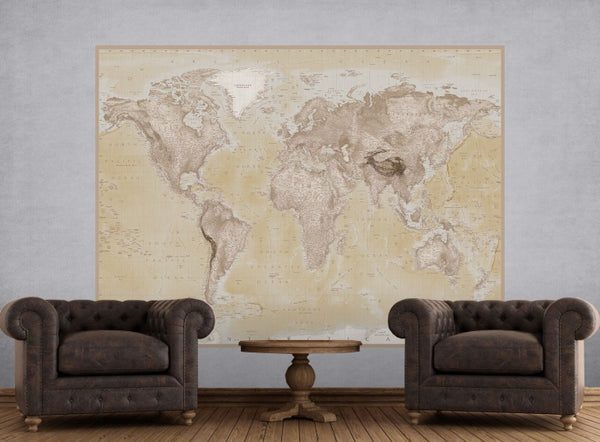 World Map Wall Canvas Art