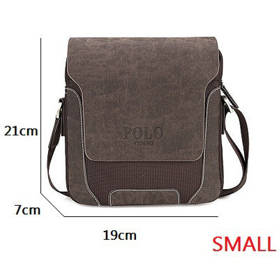 2016 New Mens POLO bag top oxford+soft leather men messenger bag leisu ...