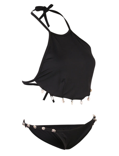 High Neck Bohemian Minimalist Bikini Set – Slim Wallet Company