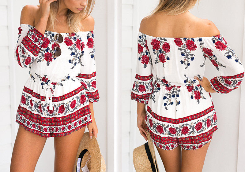 Off Shoulder Floral Print Romper – Slim Wallet Company