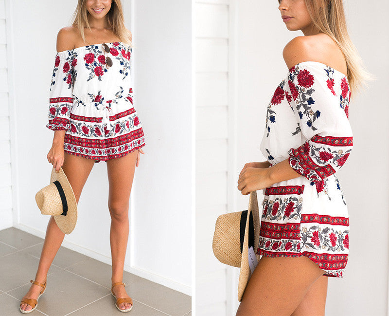 Off Shoulder Floral Print Romper – Slim Wallet Company