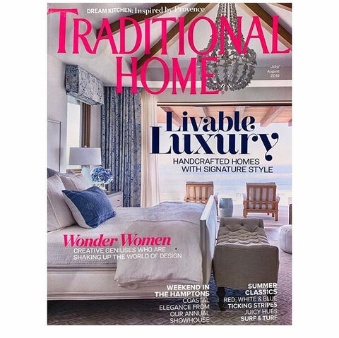 Magazine cover featuring a fancy bedroom on the ocean