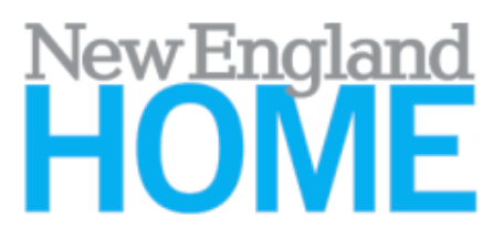 Grey and Blue font reads New England Home