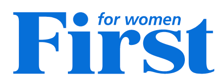 blue font reads For Women First