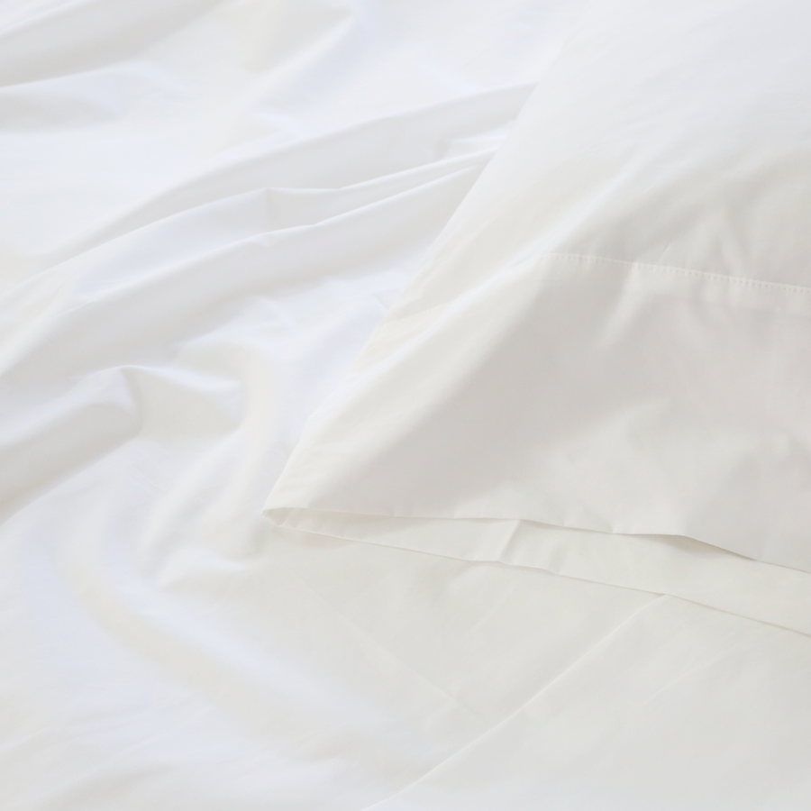 COTTON PERCALE SHEET SET - WHITE – Pom Pom at Home