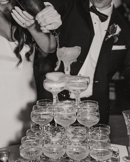 champagne tower for wedding reception