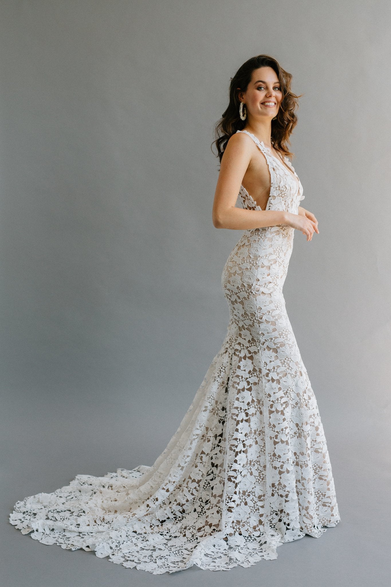 floral mermaid wedding dress