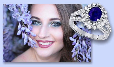 Genuine Sapphire and Diamond Ring