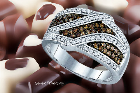 White and Dark Chocolate Diamond Ring