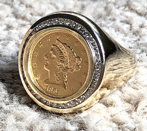 U.S. Quarter Eagle 1861 Coin RIng