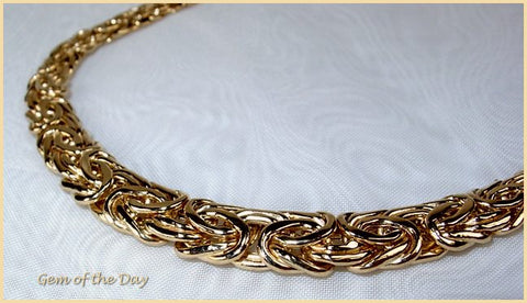 Leslie's 14k Gold Byzantine Necklace, Graduated, 17 inch length