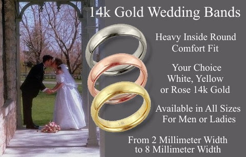 14k Gold Comfort Fit Wedding Bands
