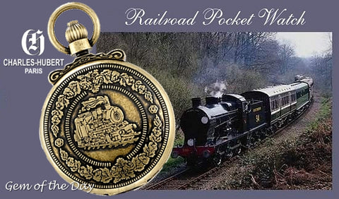 Charles-Hubert Paris Steam Locomotive Pocket Watch