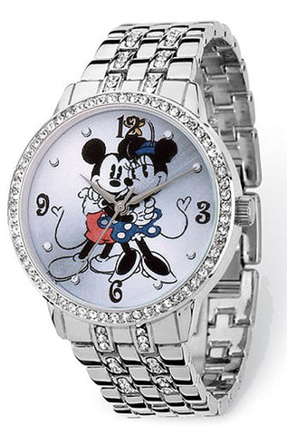 Disney's Romantic Mickey and Minnie Mouse Watch with a Halo of Sparkli –  Gem of the Day