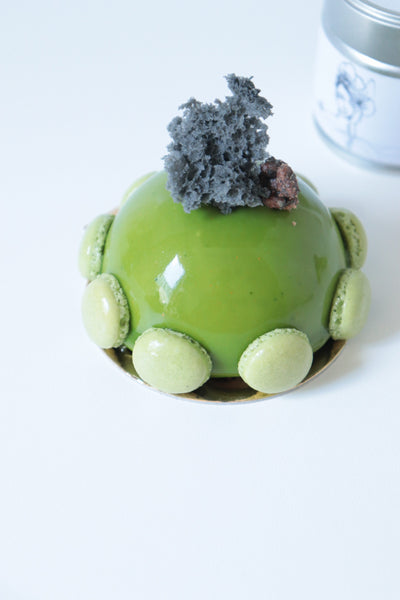 dôme au matcha vu de près