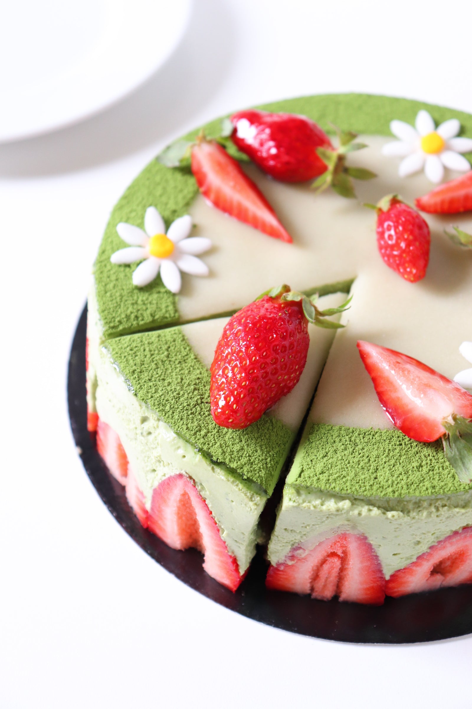 Fraisier au thé matcha 