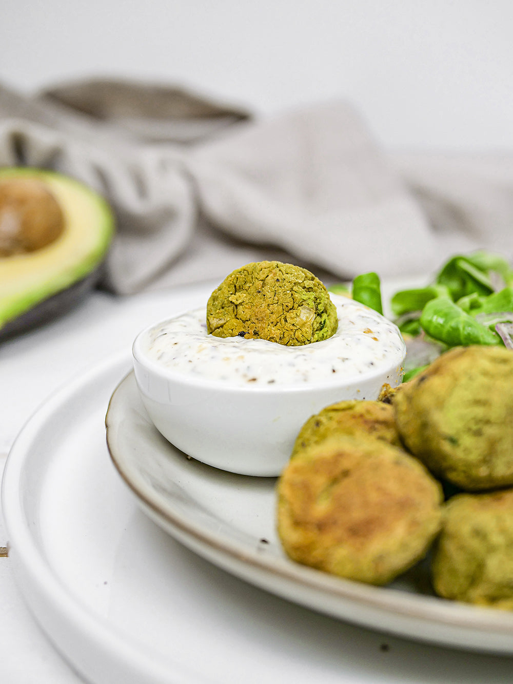 falafels au thé matcha et avocat