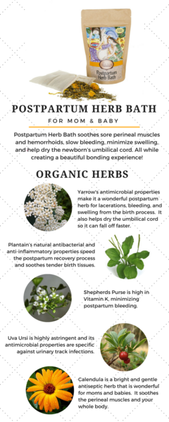 The herbs of Birth Song Botanicals postpartum Herb Bath