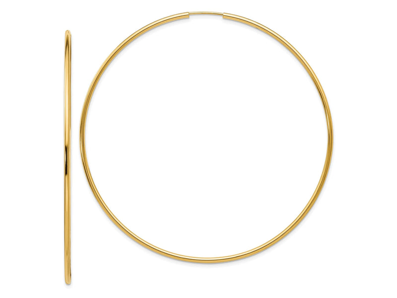 10K Gold Large Endless Hoop Earrings - Gift Box Included - Large Hoops 10k Yellow Gold Hoop Earrings 14k White Gold Hoops
