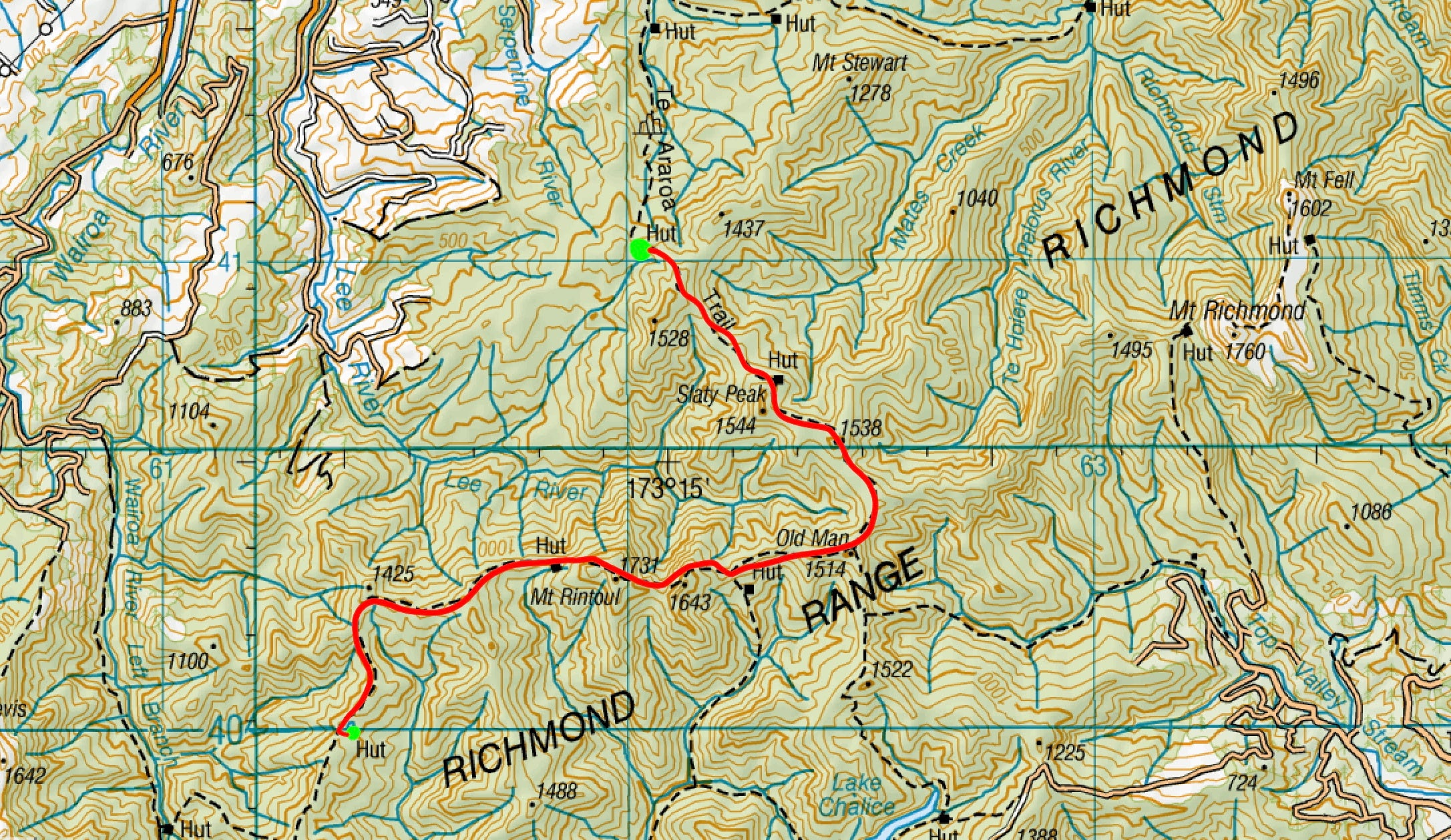 Mt Rintoul alpine route
