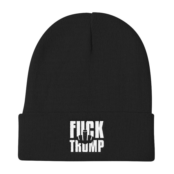 Fuck Trump Middle Finger Knit Beanie The Resistance