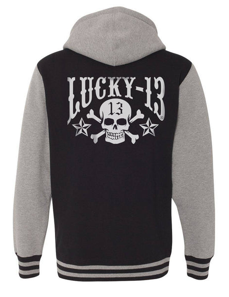 SKULL STARS Hooligan Zip Hoodie By Lucky 13 BLACK/GUNMETAL HEATHER ...