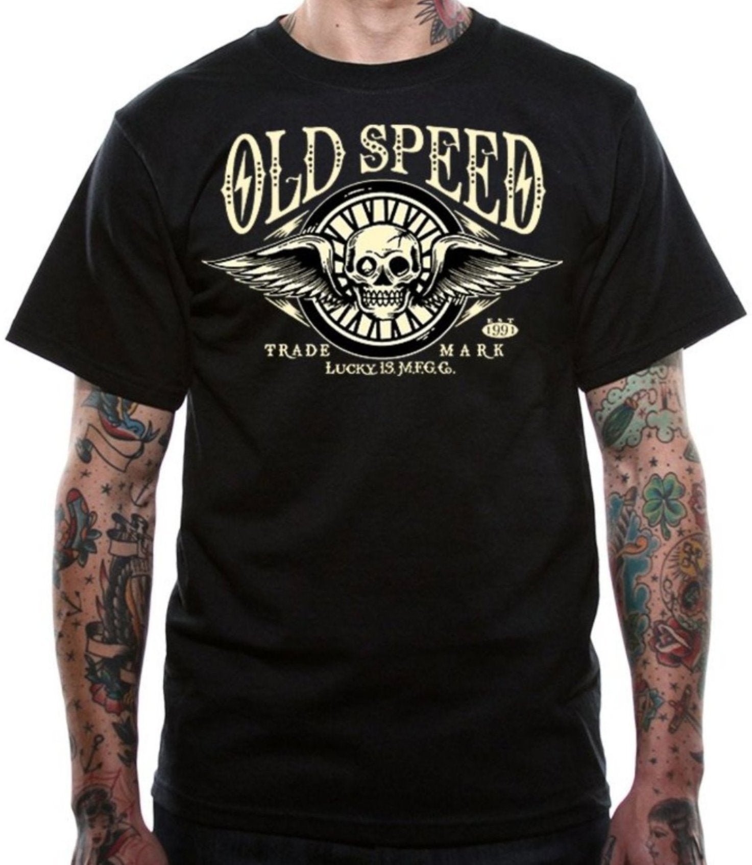 OCTANE Mens Short Sleeve Tee Shirt By Lucky 13 Black – Grease, Gas And ...