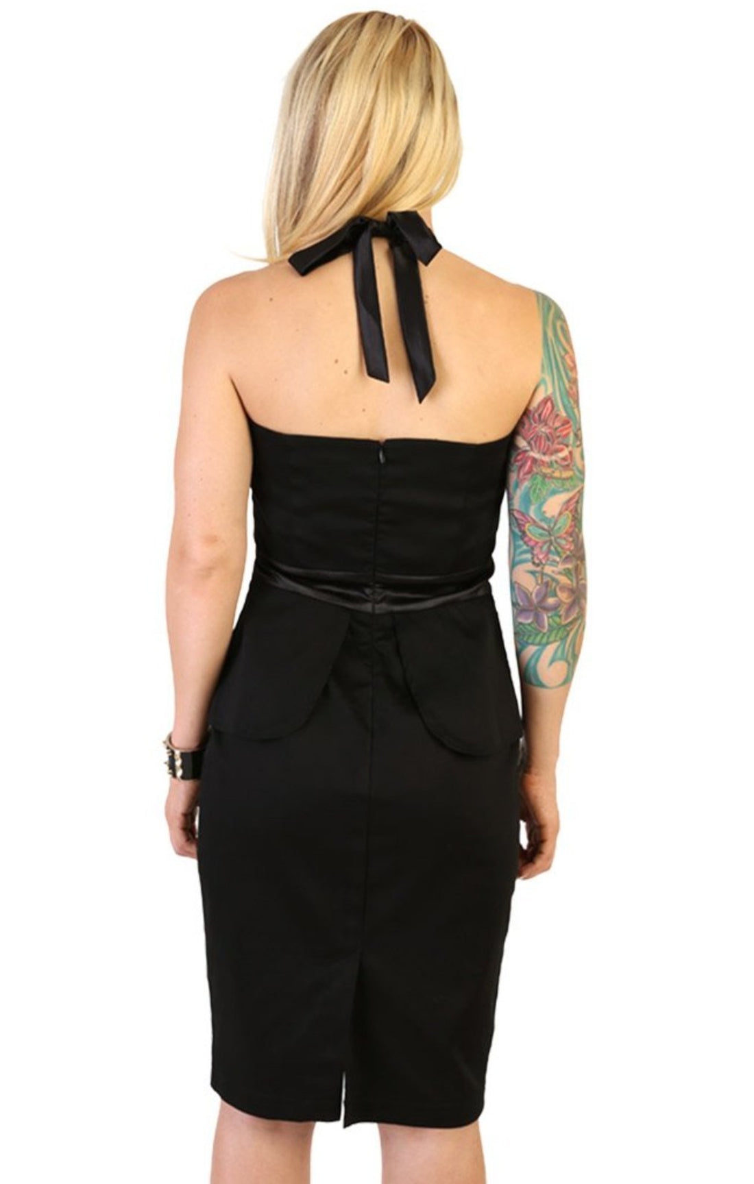 halter tuxedo dress