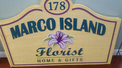 Marco Island Florist Sandblasted Sign