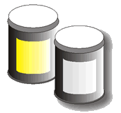 Drawing of paint cans