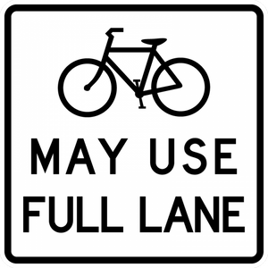 bicycles may use full lane