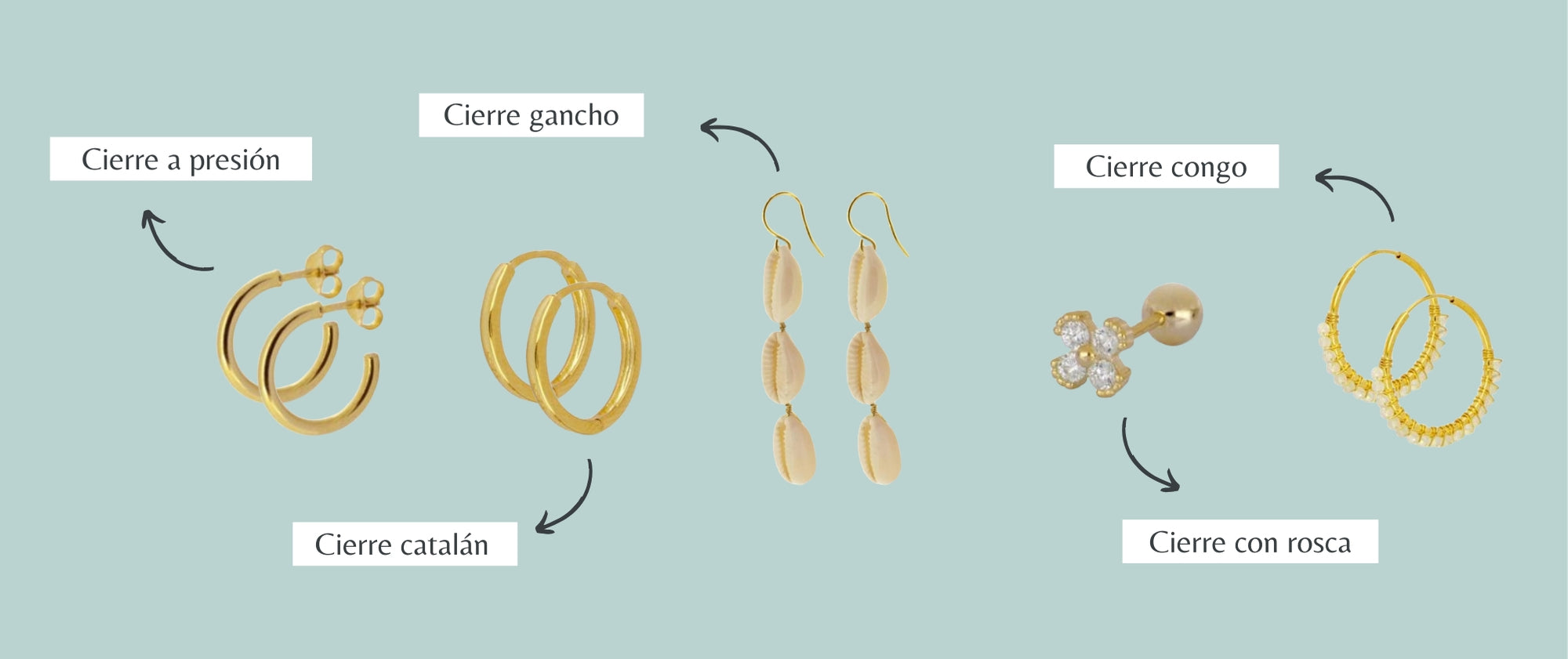 Types of earring closures – heylove