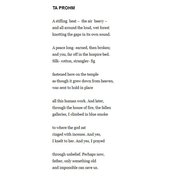 Poem A Day Ta Prohm The Poetry Book Society